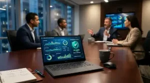 Executives discussing data