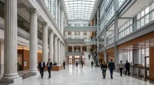 Modern courthouse interior